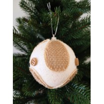 Новорічні кулі білі з декором Ø80мм, ціна за набір 3 шт (SH243)